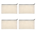 ATRANI Blank Bag Canvas Makeup Pencil Pouch with Zipper- Multipurpose Pen Pencil Case Cotton Canvas Cosmetic Bag Travel Cosmetic Bag (4)