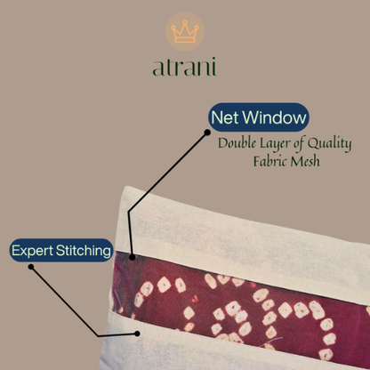 Atrani Pack Of 5 Cotton Saree Clothes Bags/Covers/Poches For Storage With Zip Closure (16 X 14 Inches, Beige)