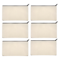 ATRANI Blank Bag Canvas Makeup Pencil Pouch with Zipper- Multipurpose Pen Pencil Case Cotton Canvas Cosmetic Bag Travel Cosmetic Bag (6)