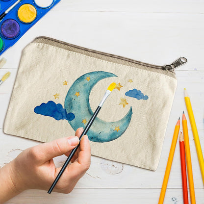 ATRANI Cotton Canvas Pouch, Blank DIY Makeup Bag, Multi-Purpose Pencil Case, Craft Storage, Travel Toiletry Bag with Zip (5x8 inch) DIY Customizable, Washable & Reusable – Value Pack Options (6)