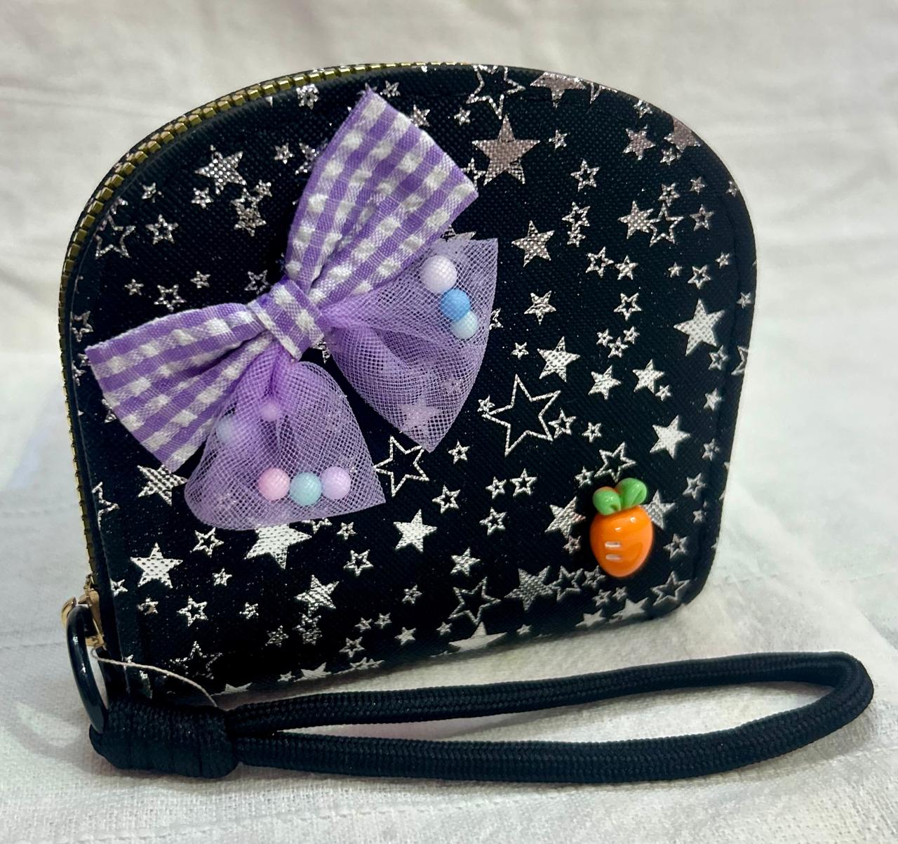 Starry Bow Mini Wallet Pouch for Girls & Women