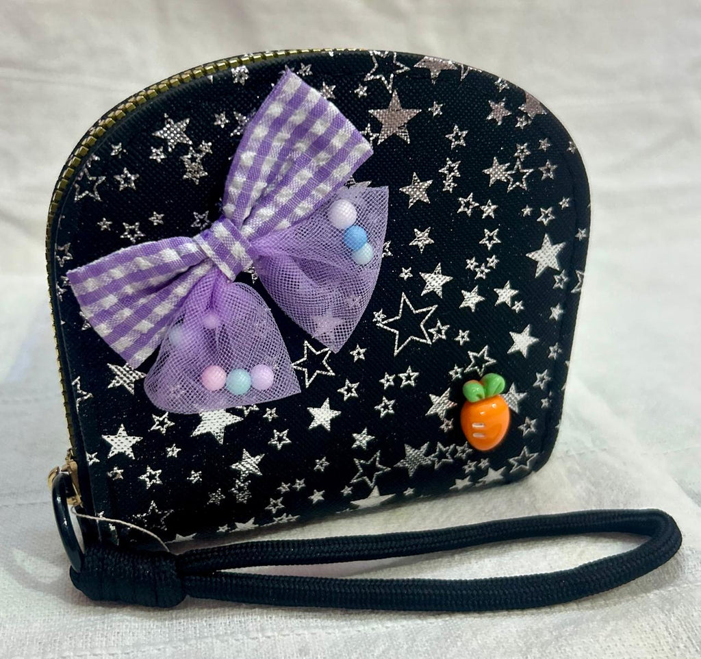 Starry Bow Mini Wallet Pouch for Girls & Women